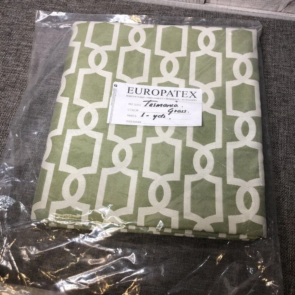 Europatex Home Fabrics Tasmania Print Green White 1 Yard Material - Picture 4 of 4